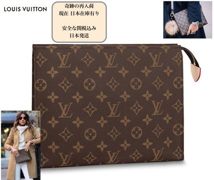 Louis Vuitton 2019 20AW Casual Style Collaboration Vanity Bags Leather Logo Clutches 