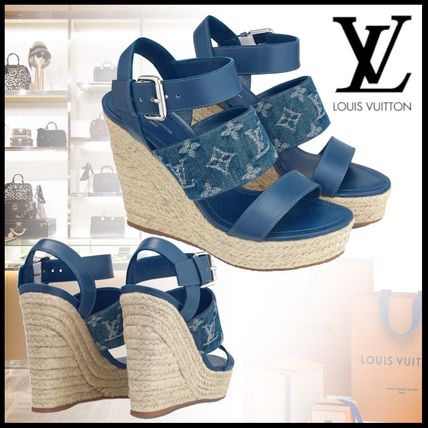 Louis Vuitton 2020 SS Monogram Plain Toe Round Toe Casual Style Plain Leather Logo 1A7RA8 