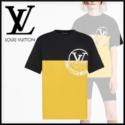 Louis Vuitton 2020 21AW Unisex U Neck Bi color Cotton Medium Short Sleeves Logo 1A83MF 