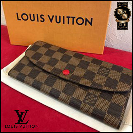 Louis Vuitton PORTEFEUILLE EMILIE Canvas Logo Long Wallets N60214 N63544 