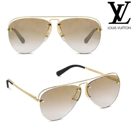 Louis Vuitton MONOGRAM 2020 21AW Unisex Studded Street Style Tear Drop Sunglasses Z1366E 