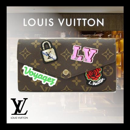 Louis Vuitton PORTEFEUILLE SARAH Monogram Canvas Street Style Logo Long Wallets 