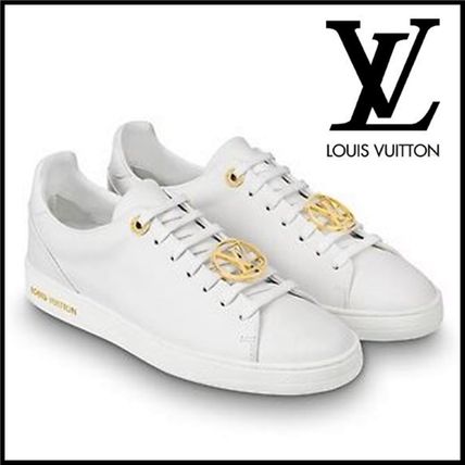 Louis Vuitton 2019 SS Round Toe Casual Style Blended Fabrics Plain Leather Logo 1A2XOO 
