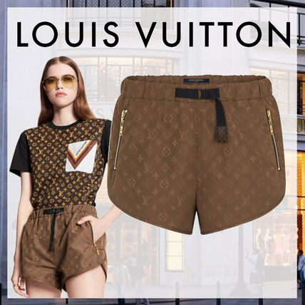 Louis Vuitton MONOGRAM 2020 21AW Iconic Monogram Sports Shorts In Technical Taffeta 1A83SD 