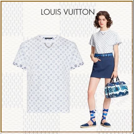 Louis Vuitton MONOGRAM 2020 SS Crew Neck Monogram Blended Fabrics Street Style Bi color 
