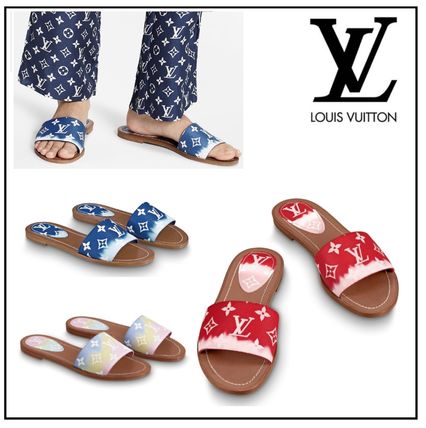 Louis Vuitton Monogram Open Toe Casual Style Blended Fabrics Elegant Style 