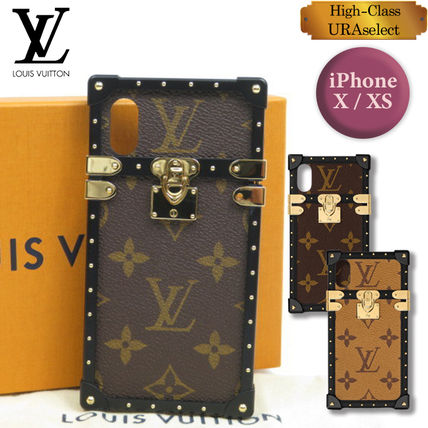 Louis Vuitton 2018 SS Monogram Unisex Leather iPhone X iPhone XS Logo M67893 M67892 
