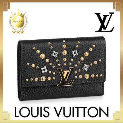 Louis Vuitton CAPUCINES 2020 SS Monogram Plain Leather Folding Wallet Logo Folding Wallets 