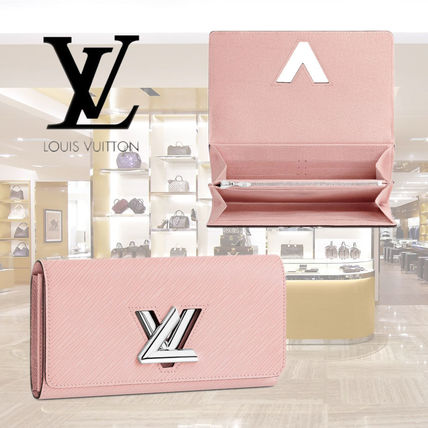 Louis Vuitton TWIST Plain Leather Logo Long Wallets M61178 