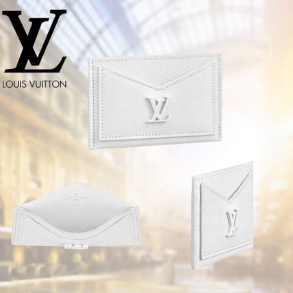 Louis Vuitton LOCKME 2020 SS Unisex Calfskin Street Style Plain Leather Logo Card Holders M68727 