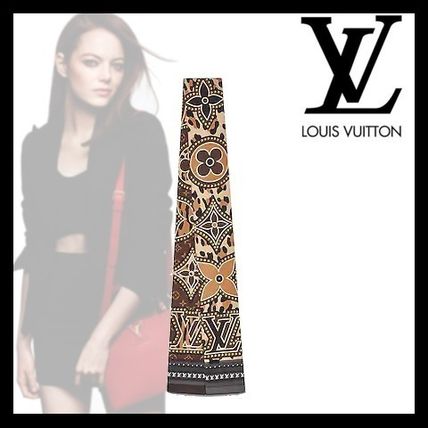Louis Vuitton Monogram Silk Street Style Knit  Fur Scarves M70853 