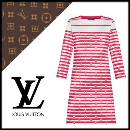 Louis Vuitton 2020 21AW Stripes Long Sleeves Medium Elegant Style Dresses 1A7T7V 