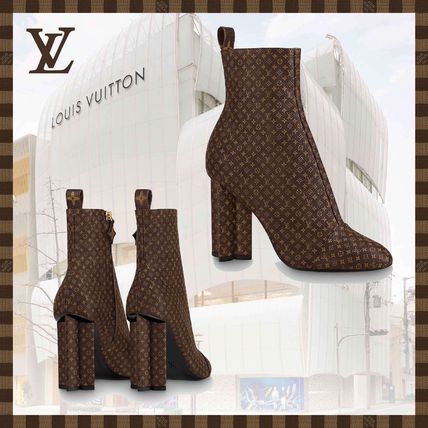 Louis Vuitton MONOGRAM 2020 SS Monogram Casual Style Street Style Plain Leather Block Heels 1A5NXO 