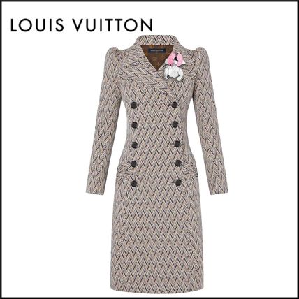 Louis Vuitton 2020 SS Wool Long Office Style Elegant Style Formal Style Logo 1A7THX 