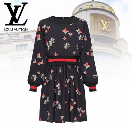 Louis Vuitton 2020 21AW Crew Neck Short Flower Patterns Casual Style Silk 1A83PJ 