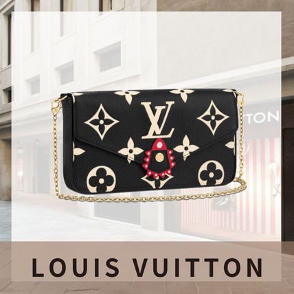 Louis Vuitton MONOGRAM 2020 21AW Monogram Bi color Chain Leather Chain Wallet Co ord Logo M69515 