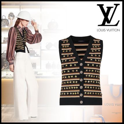Louis Vuitton MONOGRAM 2020 SS Stripes Monogram Casual Style Wool Nylon Medium Vests