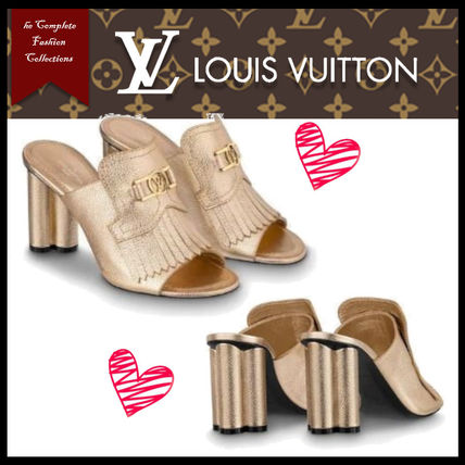 Louis Vuitton 2020 SS Casual Style Leather Elegant Style Mules Logo Heeled Sandals 1A87S9 