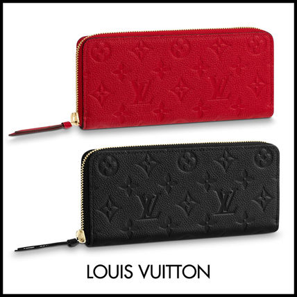 Louis Vuitton CLEMENCE Monogram Unisex Calfskin Leather Long Wallet Long Wallets 