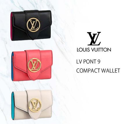 Louis Vuitton PONT NEUF Plain Leather Folding Wallet Folding Wallets 