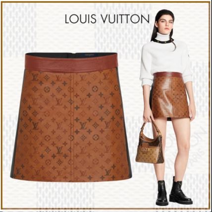 Louis Vuitton MONOGRAM 2020 21AW Short Monogram Silk Blended Fabrics Bi color Leather 