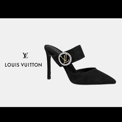 Louis Vuitton Casual Style Plain Elegant Style Mules Logo Heeled Sandals 