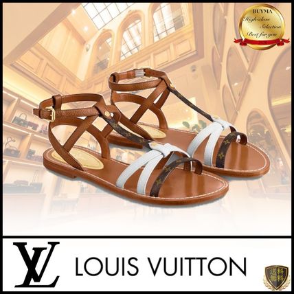 Louis Vuitton Open Toe Casual Style Plain Leather Office Style 1A65VU 