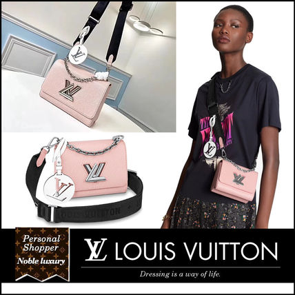 Louis Vuitton TWIST 2020 21AW Blended Fabrics Street Style Bi color Leather Crossbody Logo 