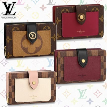 Louis Vuitton 2020 21AW Monogram Unisex Calfskin Canvas Leather Folding Wallet N60381 N60380 M69433 M69432 
