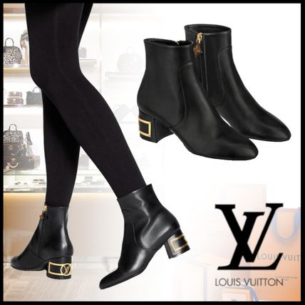 Louis Vuitton 2020 SS Monogram Casual Style Blended Fabrics Leather Chunky Heels 1A671G 