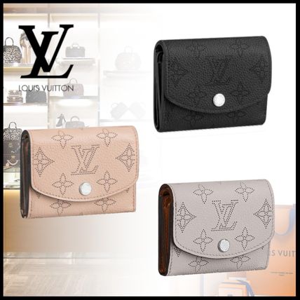 Louis Vuitton MAHINA Monogram Plain Leather Folding Wallet Small Wallet Logo M68672 M67499 M67498 