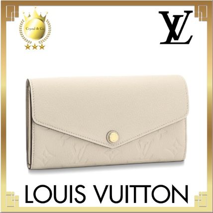 Louis Vuitton PORTEFEUILLE SARAH 2020 SS Monogram Calfskin Plain Leather Logo Long Wallets 