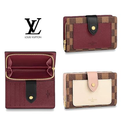 Louis Vuitton DAMIER 2020 21AW Monogram Calfskin Leather Bold Folding Wallet Small Wallet N60380 N60381 