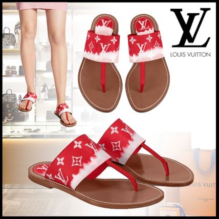 Louis Vuitton 2020 SS Monogram Casual Style Tie dye Plain Leather Flip Flops Logo 1A7TRC 