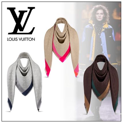 Louis Vuitton 2020 21AW Monogram Wool Silk Cotton Lightweight Scarves  Shawls M76465 M76372 M76371 