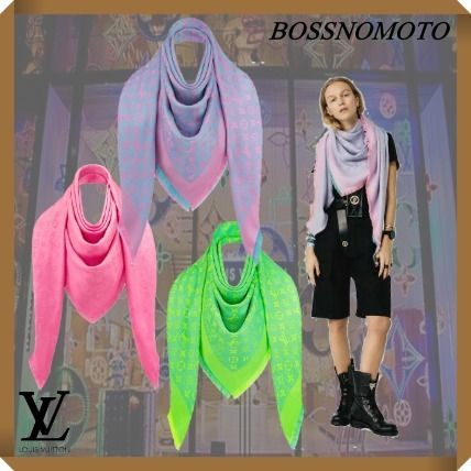 Louis Vuitton MONOGRAM 2020 SS Denim Monogram Shawl M76203 M76205 M76204 