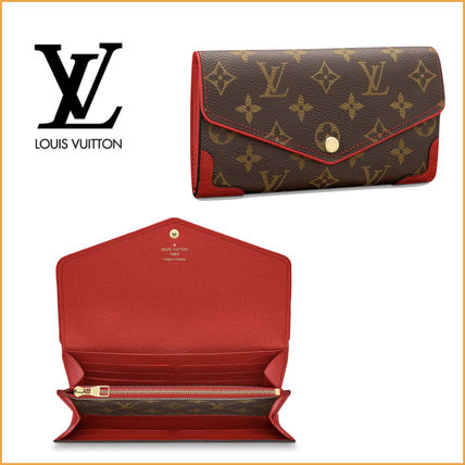 Louis Vuitton MONOGRAM Monogram Canvas Leather Logo Long Wallets M61184 