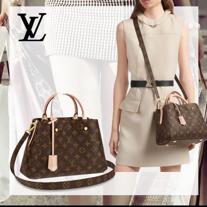 Louis Vuitton MONTAIGNE Monogram Casual Style 2WAY Leather Office Style M41055 