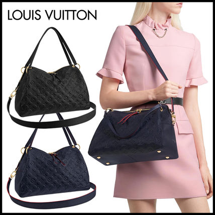 Louis Vuitton MONOGRAM EMPREINTE Casual Style A4 2WAY Plain Office Style Elegant Style Bridal 