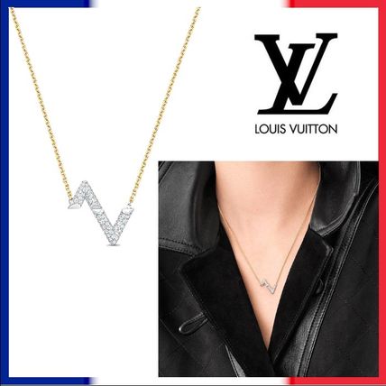 Louis Vuitton Upside Down 2020 21AW Initial Chain Party Style 18K Gold Elegant Style Bridal 
