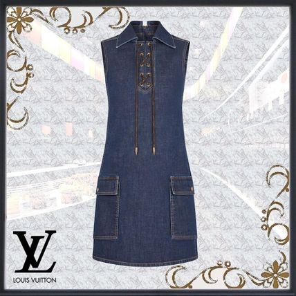 Louis Vuitton 2020 21AW Sleeveless A Line Dress With Lace Detail 1A83VQ 