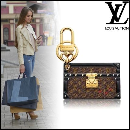 Louis Vuitton 2020 SS Monogram Leather Logo Keychains  Bag Charms M78618 