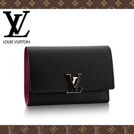 Louis Vuitton TAURILLON 2017 18AW Monogram Plain Leather Folding Wallet Folding Wallets 