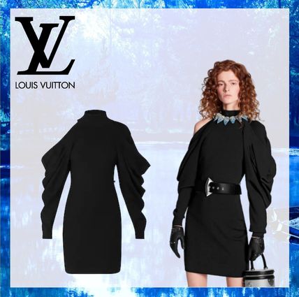 Louis Vuitton Short Wool Nylon Long Sleeves Party Style Elegant Style 1A62HM 