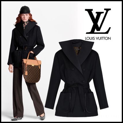 Louis Vuitton 2019 20AW Short Wool Blended Fabrics Plain Elegant Style Coats 