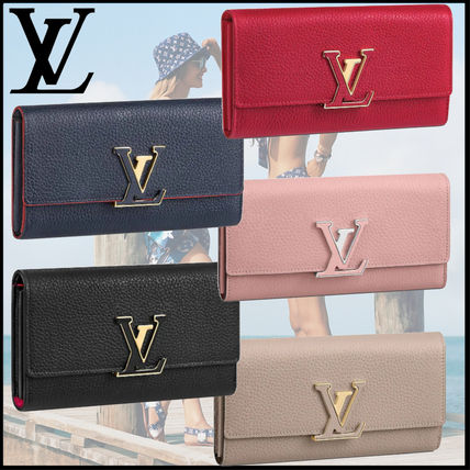 Louis Vuitton CAPUCINES Leather Long Wallet Logo Long Wallets M61250 M61249 M61248 M63739 M63738 