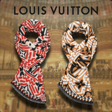 Louis Vuitton 2020 21AW Monogram Wool Logo Knit  Fur Scarves 