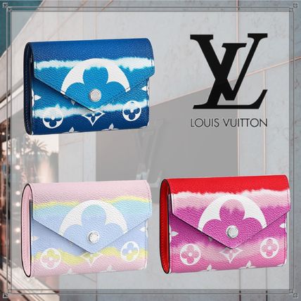 Louis Vuitton PORTEFEUILLE VICTORINE 2020 SS Blended Fabrics Plain Leather Folding Wallet Small Wallet