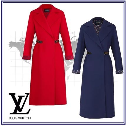Louis Vuitton 2020 Cruise Wool Blended Fabrics Plain Long Coats 