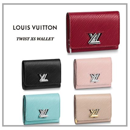 Louis Vuitton EPI 2020 SS Unisex Plain Leather Folding Wallet Small Wallet Logo